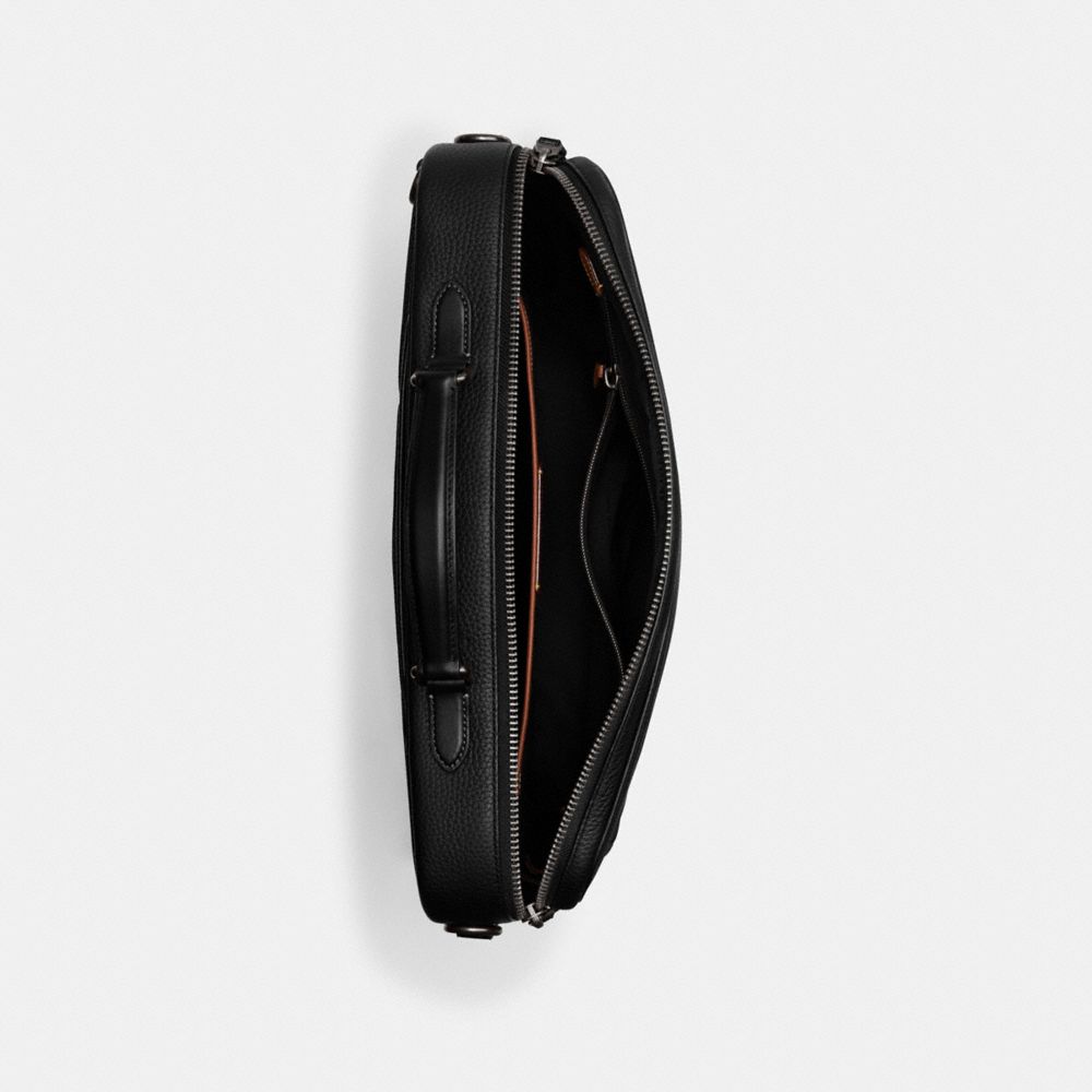 COACH®,Gotham Convertible Brief,Calfskin Leather,Leather,Briefcase,Adjustable,Work,Casual,Black,Inside View,Top View