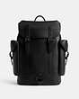 COACH®,HITCH BACKPACK,Glovetanned Leather,Large,Black,Front View