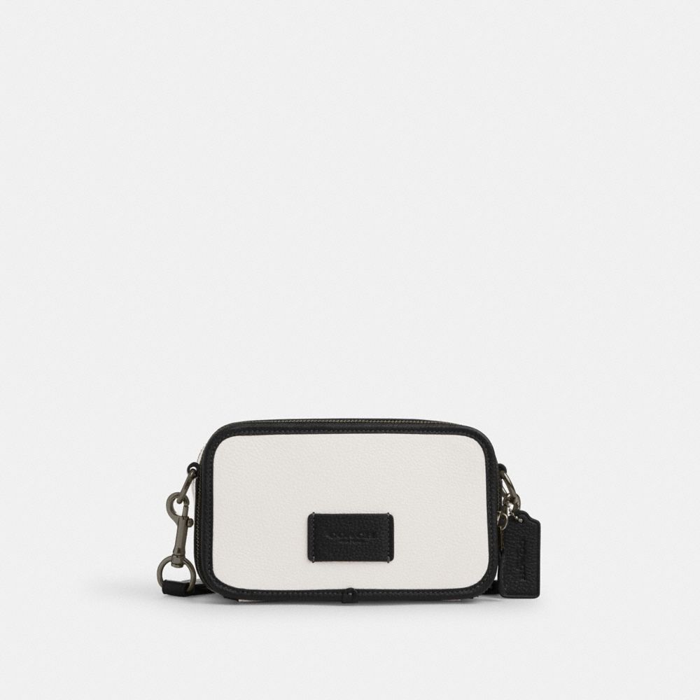 COACH®,WYATT CROSSBODY,Mini,Gunmetal/Chalk/Black,Front View