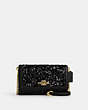 COACH®,FLAP CLUTCH CROSSBODY,Leather,Mini,Gold/Black,Front View