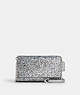 COACH®,FLAP CLUTCH CROSSBODY,Leather,Mini,Silver/Silver,Front View