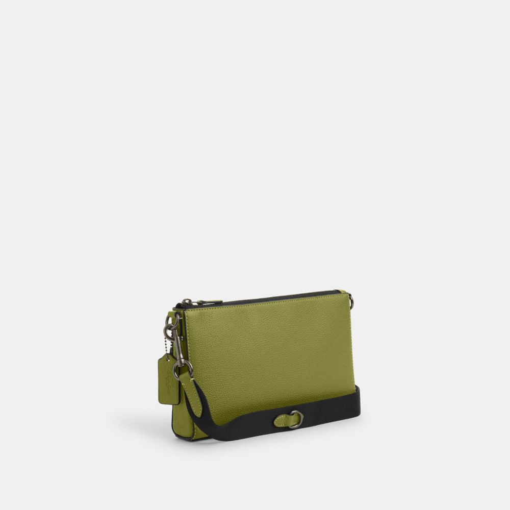 COACH®,HOLDEN CROSSBODY IN COLORBLOCK SIGNATURE CANVAS,Mini,Black Antique Nickel/Yellow Green/Khaki,Angle View