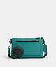 COACH®,HOLDEN CROSSBODY IN COLORBLOCK SIGNATURE CANVAS,Coated Canvas,Small,Black Antique Nickel/Bright Turquoise/Charcoal,Front View