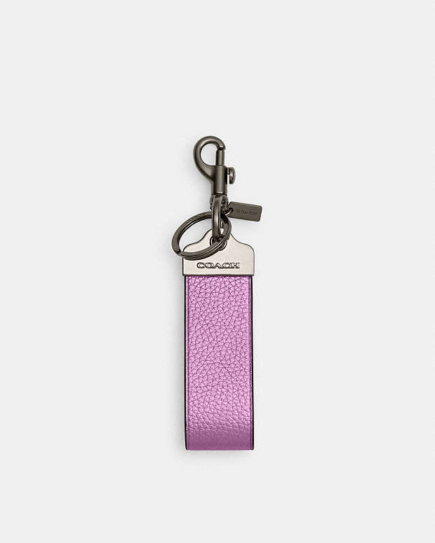 Coach Outlet Loop Key Fob in Signature Canvas - Black