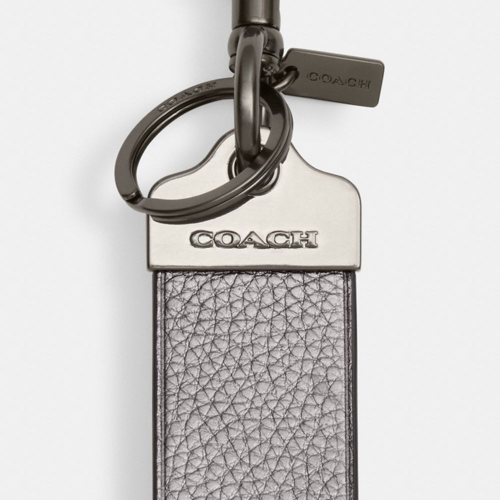 COACH®,ループ キー フォブ,キーホルダー,ﾒﾀﾘｯｸ ｱｯｼｭ
