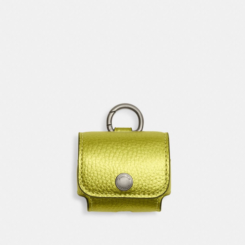 COACH®,ラージ ワイヤレス イヤーバッド プロ ケース,スマホケース&小物ポーチ,ﾒﾀﾘｯｸ ｼﾄﾘﾝ