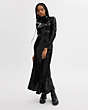 COACH®,HIGH NECK SEQUIN DRESS,Silk,Black,Scale View