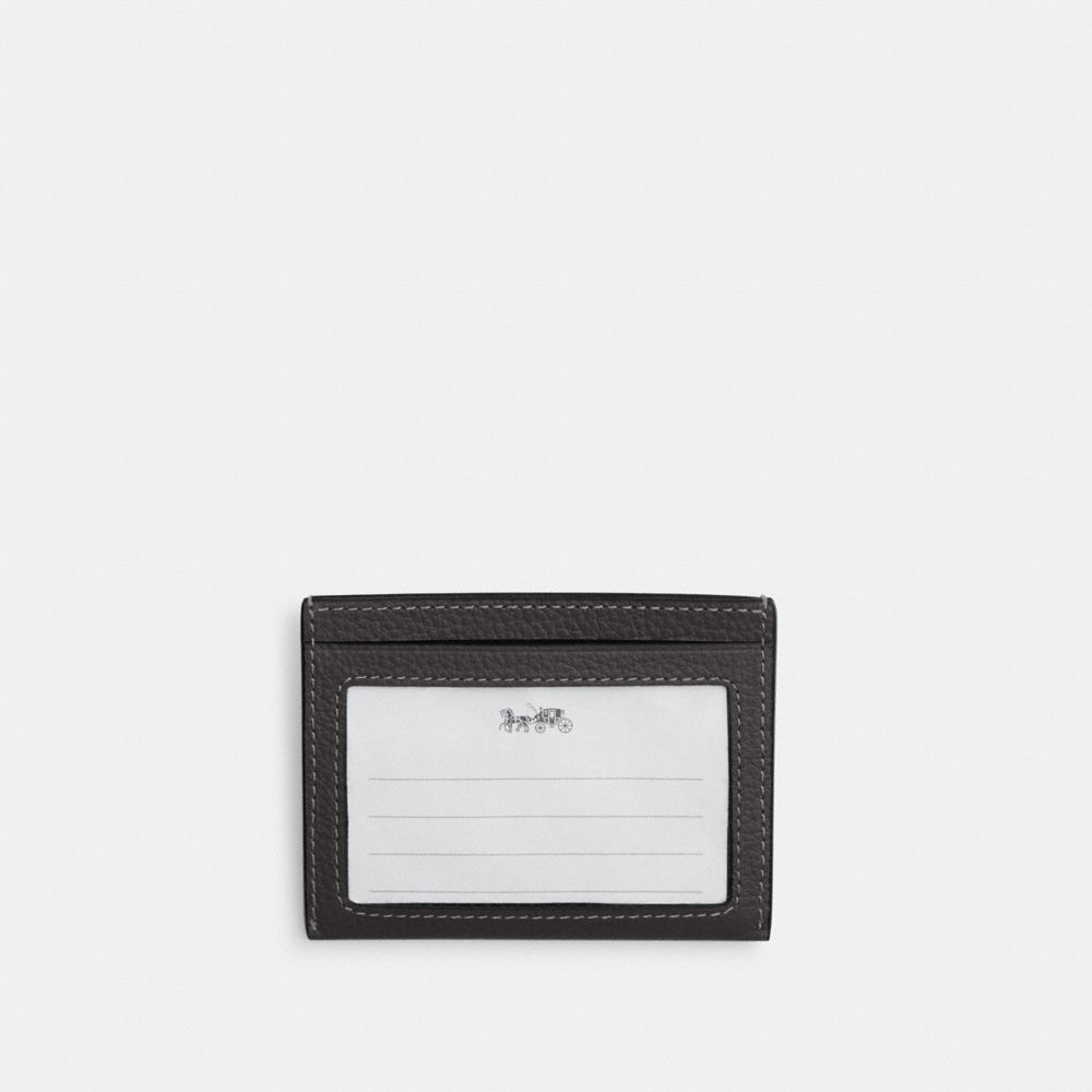 COACH®,Slim Id Card Case,Leather,Card Case,Casual,Black,Back View