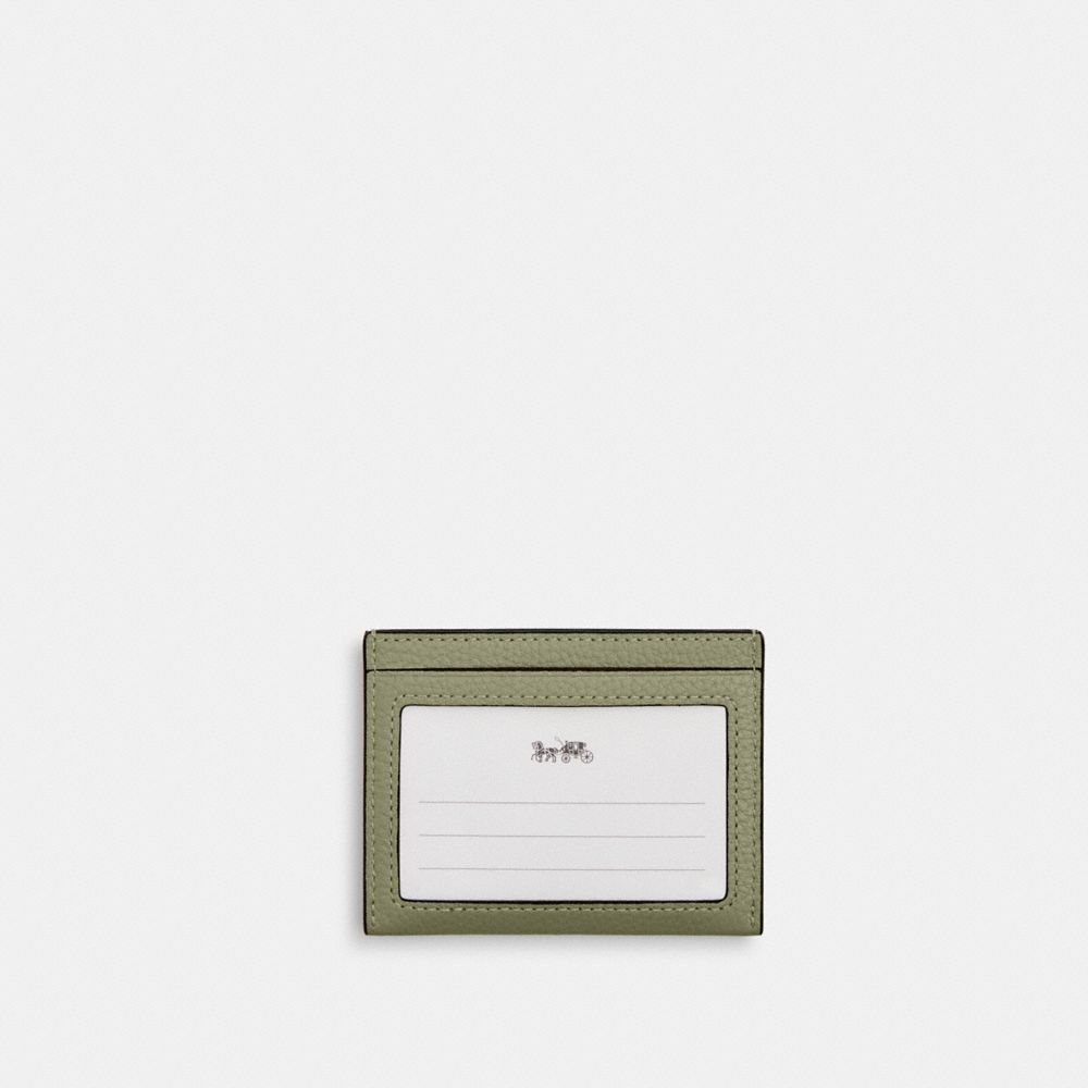 COACH®,SLIM ID CARD CASE,Cuir galet,Pistache,Back View