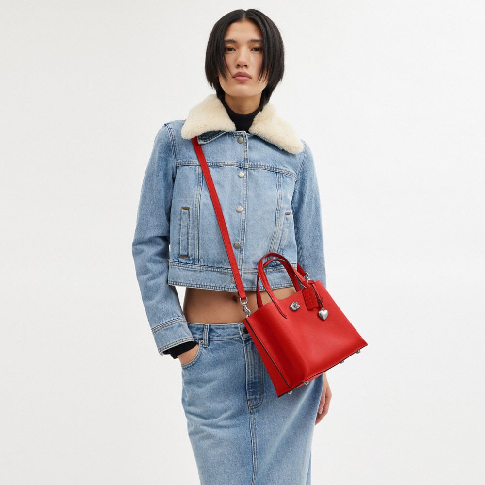COACH®,Willow Tote Bag 24 With Heart Charm,