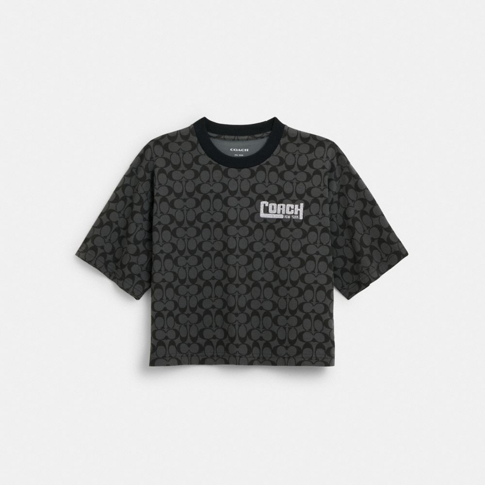 COACH®,Signature Cropped T Shirt,,Front View