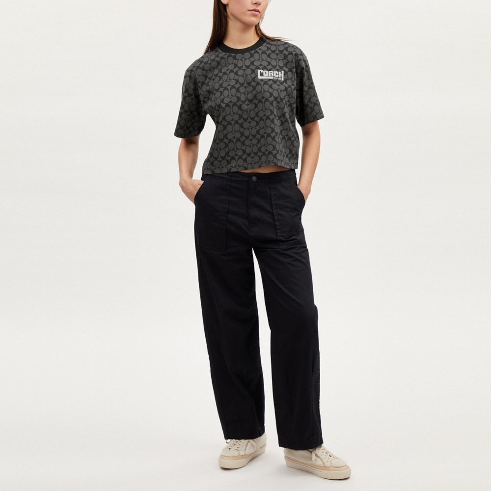 COACH®,Signature Cropped T Shirt,,Scale View
