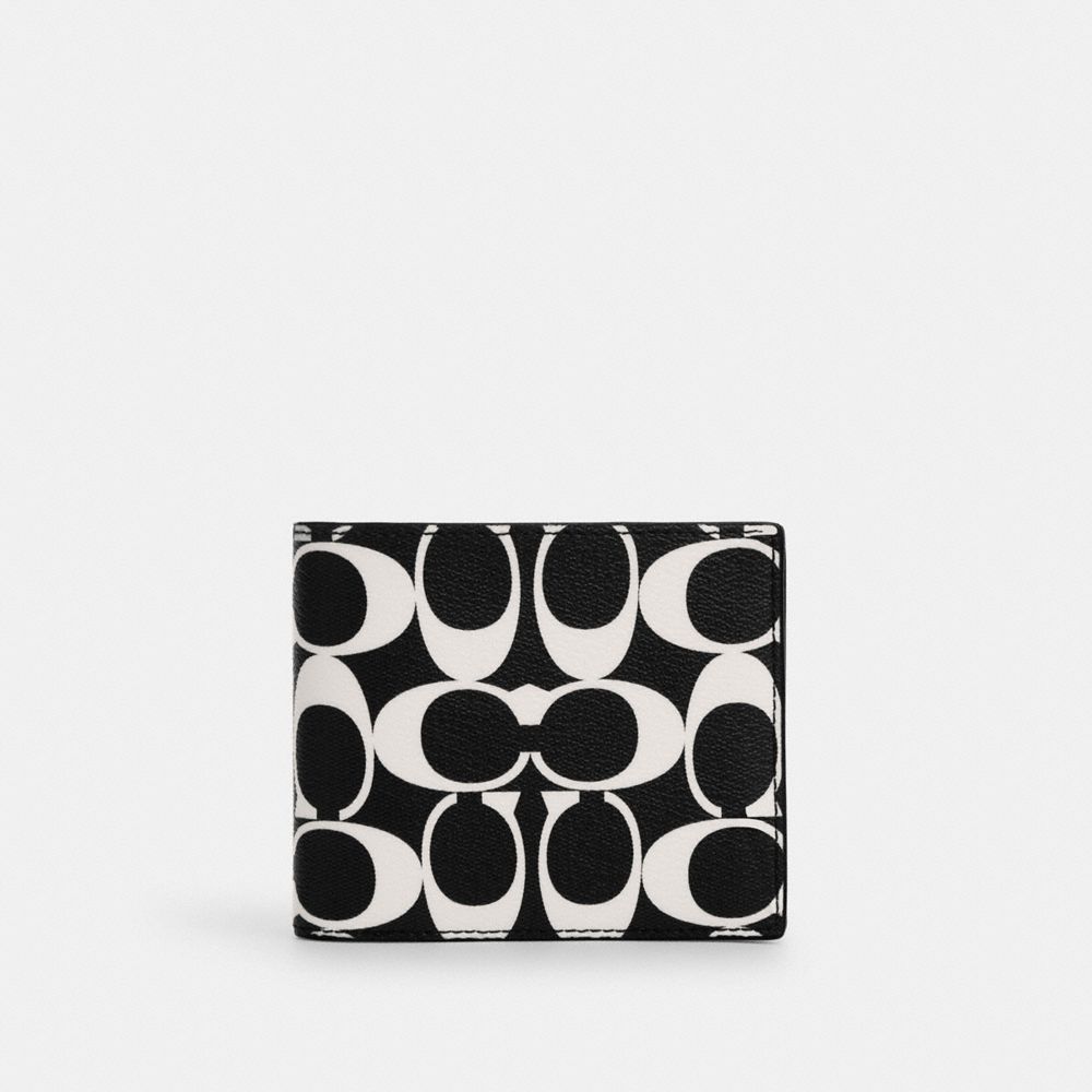 Black and white coach wallet sale