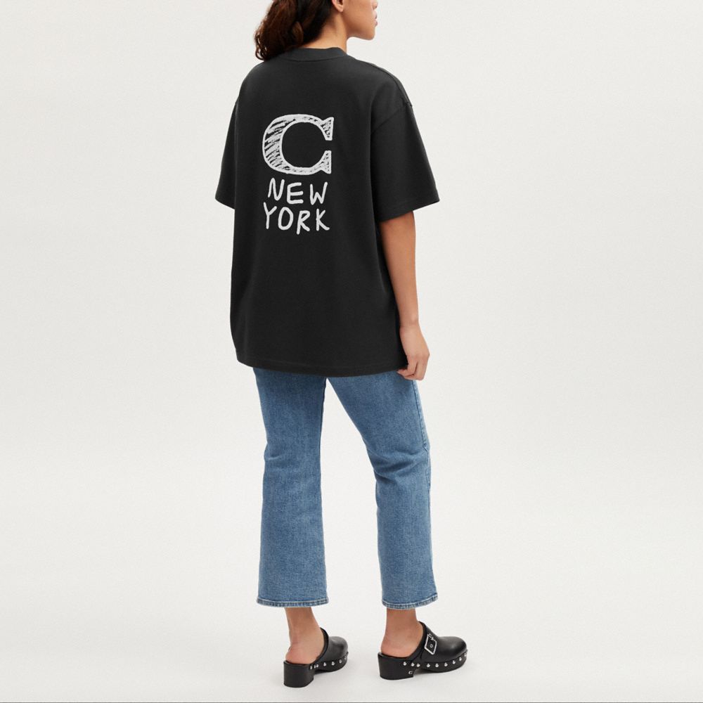 COACH®,ニューヨーク Tシャツ,トップス&ワンピース,ﾌﾞﾗｯｸ