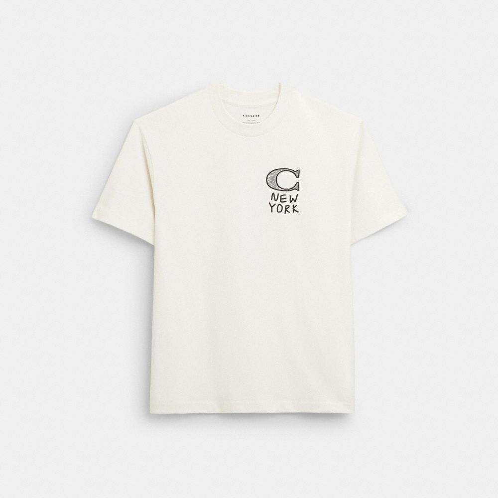 COACH®,NEW YORK T-SHIRT,White,Front View