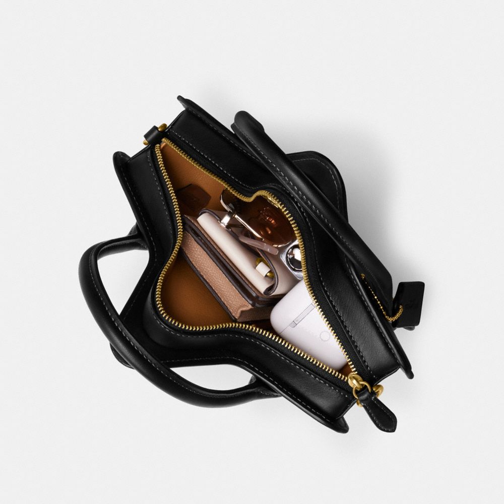 COACH®,Star Bag In Regenerative Leather,Leather,Lining Leather,Crossbody,3D Embellishment,Embossed,Logo,Casual,Black,Inside View, Top View