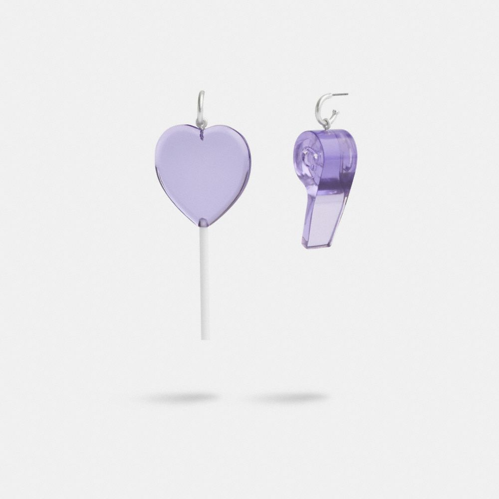 COACH® | Heart Lollipop And Whistle Mismatch Earrings