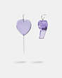 COACH®,HEART LOLLIPOP AND WHISTLE MISMATCH EARRINGS,Silver/Lilac,Front View