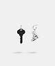 COACH®,KEY AND BOOT MISMATCH EARRINGS,Silver/Black,Front View