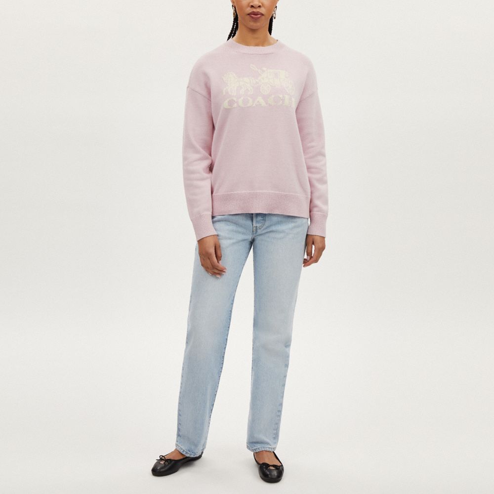 COACH®,Horse And Carriage Crewneck Sweater,,Scale View