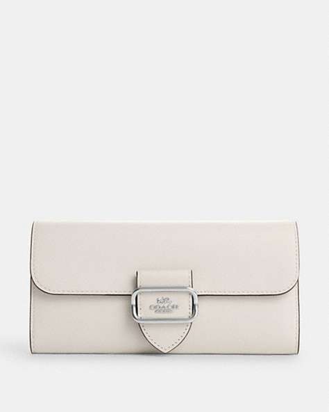 COACH®,MORGAN SLIM WALLET,Leather,Silver/Chalk,Front View