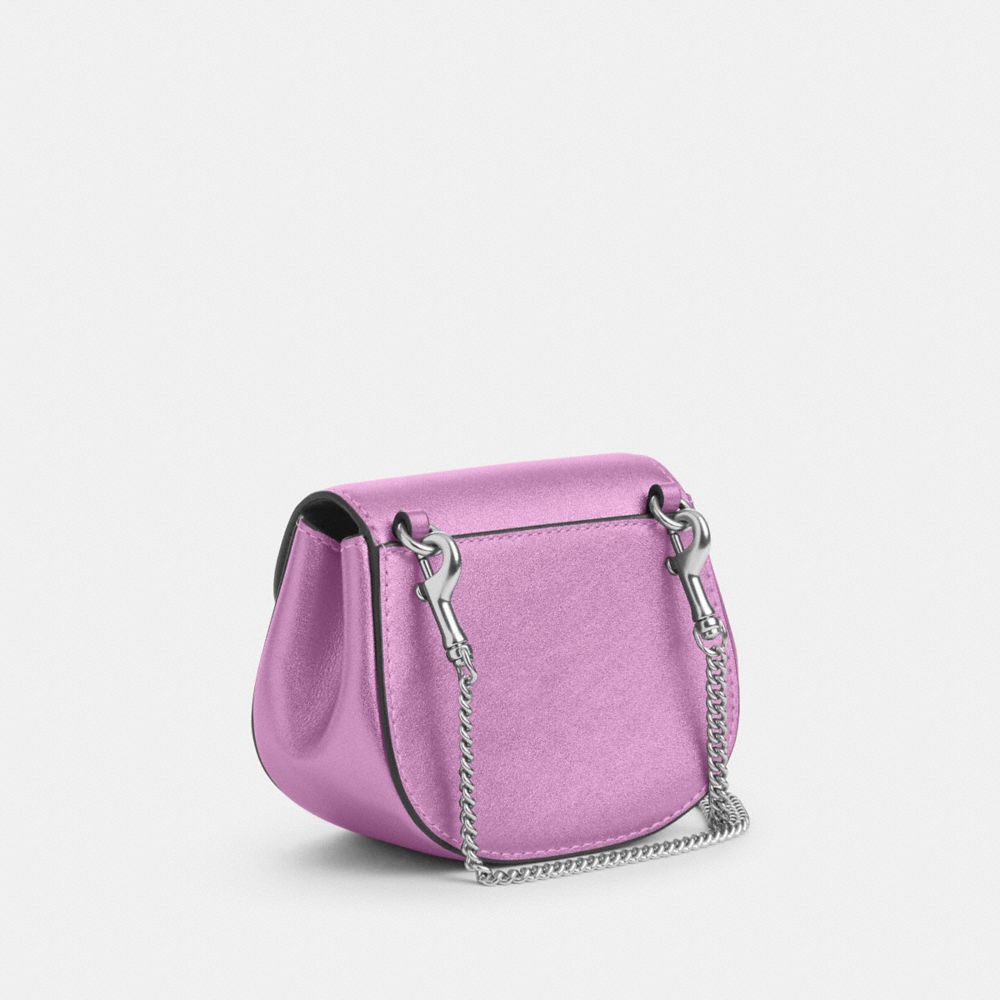 COACH®,モーガン カード ケース オン チェーン,カードケース&パスケース,ｼﾙﾊﾞｰ/ﾒﾀﾘｯｸ ﾗｲﾗｯｸ