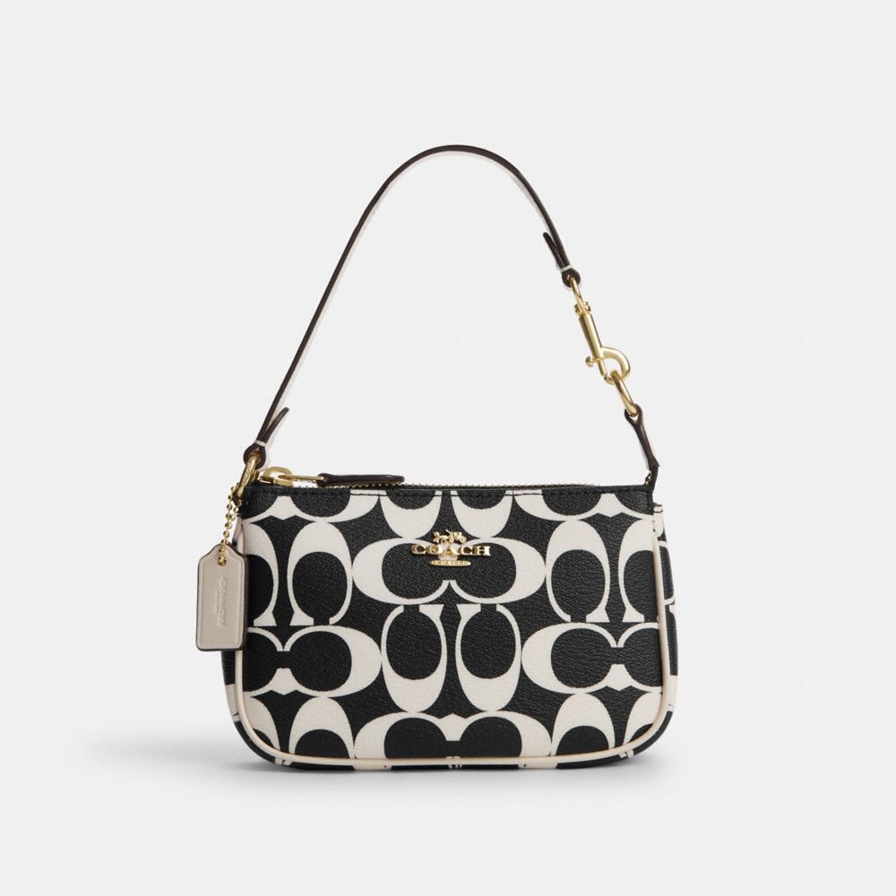 COACH®,NOLITA 15 EN TOILE SIGNATURE,la toile,Or/Noir multi,Front View