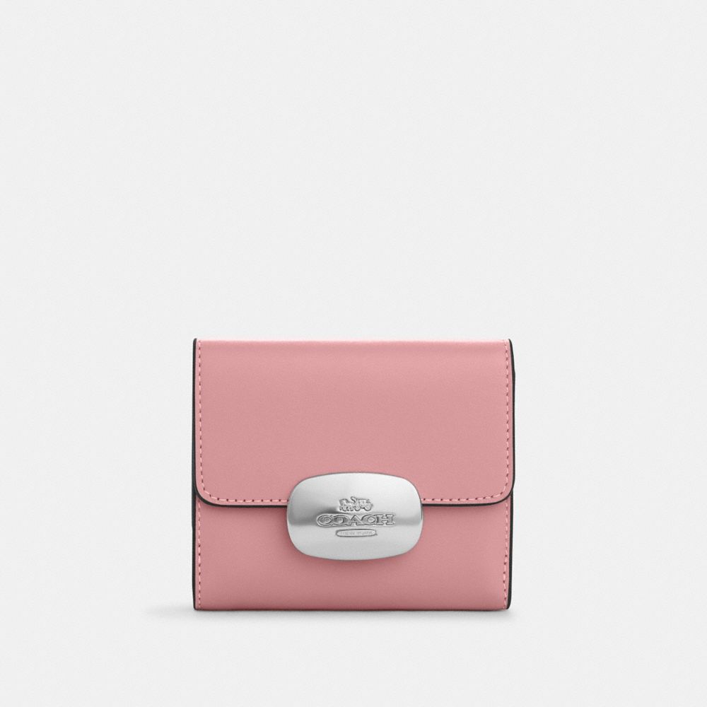 COACH®,ELIZA SMALL WALLET,Smooth Leather,Silver/True Pink,Front View