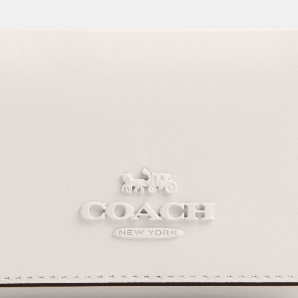 COACH®,MICRO WALLET,Novelty Leather,Mini,Silver/Chalk