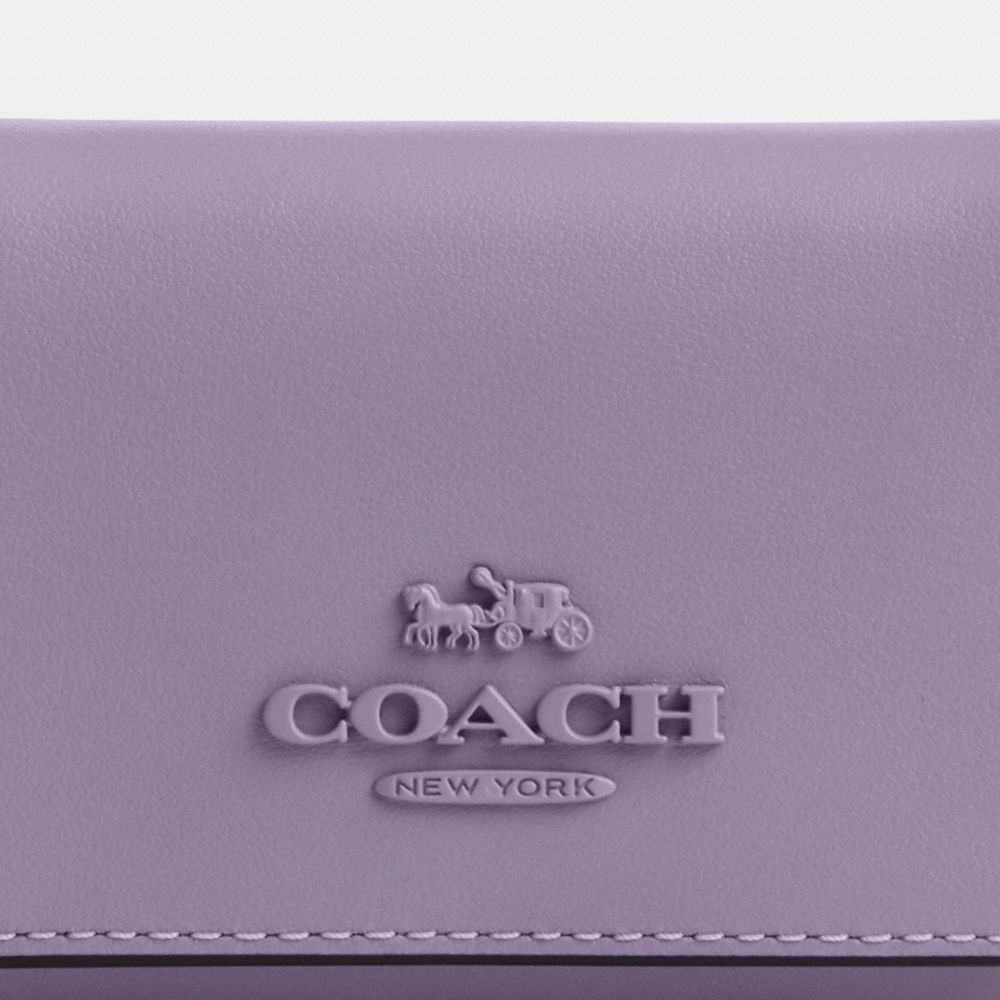 COACH®,MICRO WALLET,Novelty Leather,Mini,Silver/Light Violet