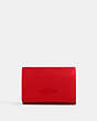 COACH®,MICRO WALLET,Leather,Mini,Silver/Bright Poppy,Front View