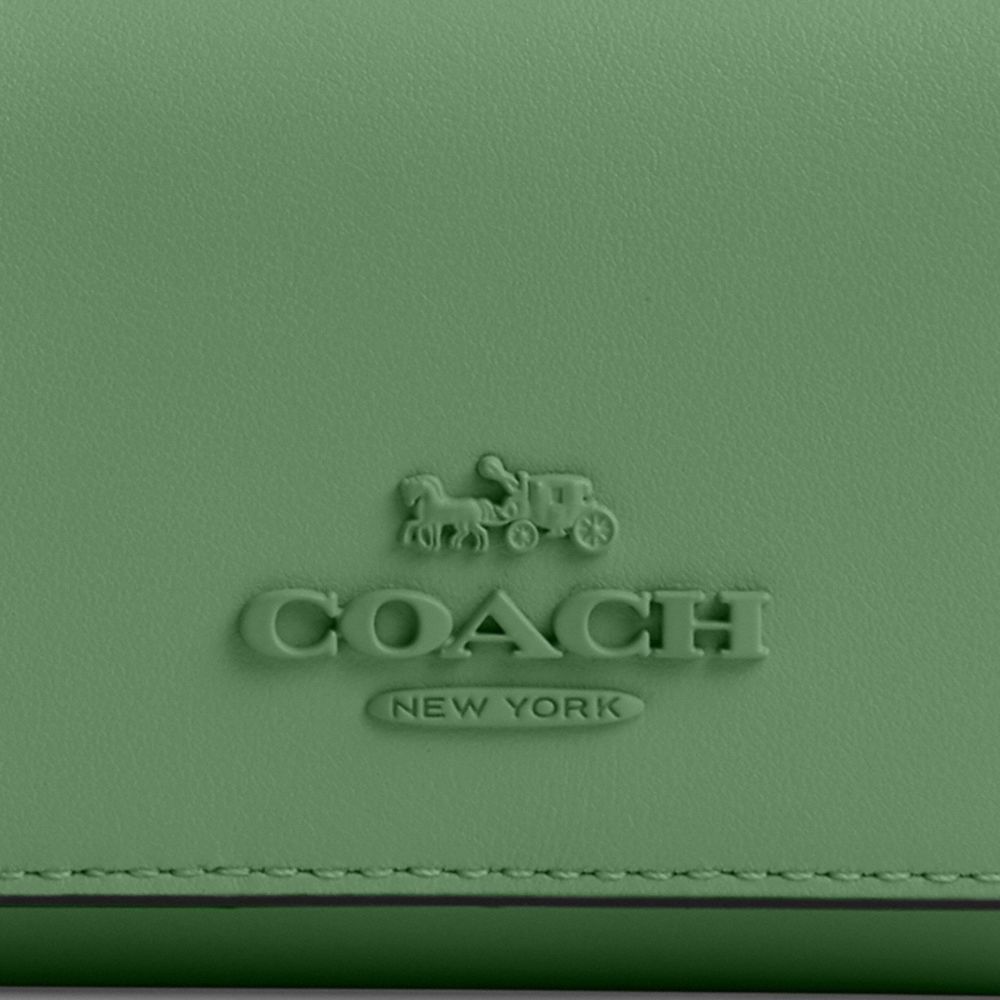 COACH®,MICRO WALLET,Novelty Leather,Mini,Silver/Soft Green
