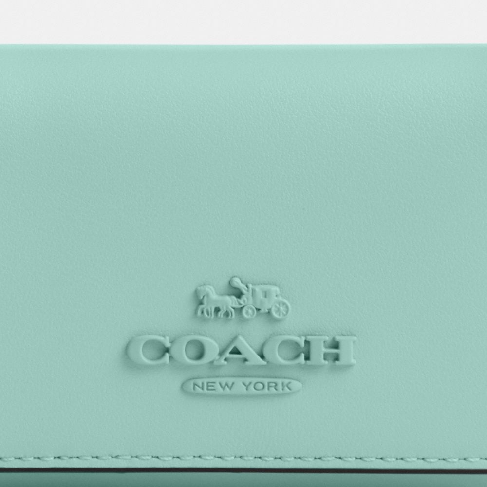 COACH®,MICRO WALLET,Novelty Leather,Mini,Sv/Faded Blue