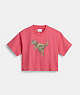 COACH®,REXY CROPPED T-SHIRT,cotton,Pink,Front View