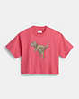 COACH®,REXY CROPPED T-SHIRT,cotton,Pink,Front View