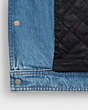 COACH®,DENIM JACKET WITH SHEARLING,cotton,Blue Denim,Inside View,Top View