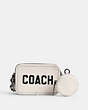 COACH®,CHARTER CROSSBODY WITH COACH GRAPHIC,Polished Pebble Leather,Small,Chalk Multi,Front View