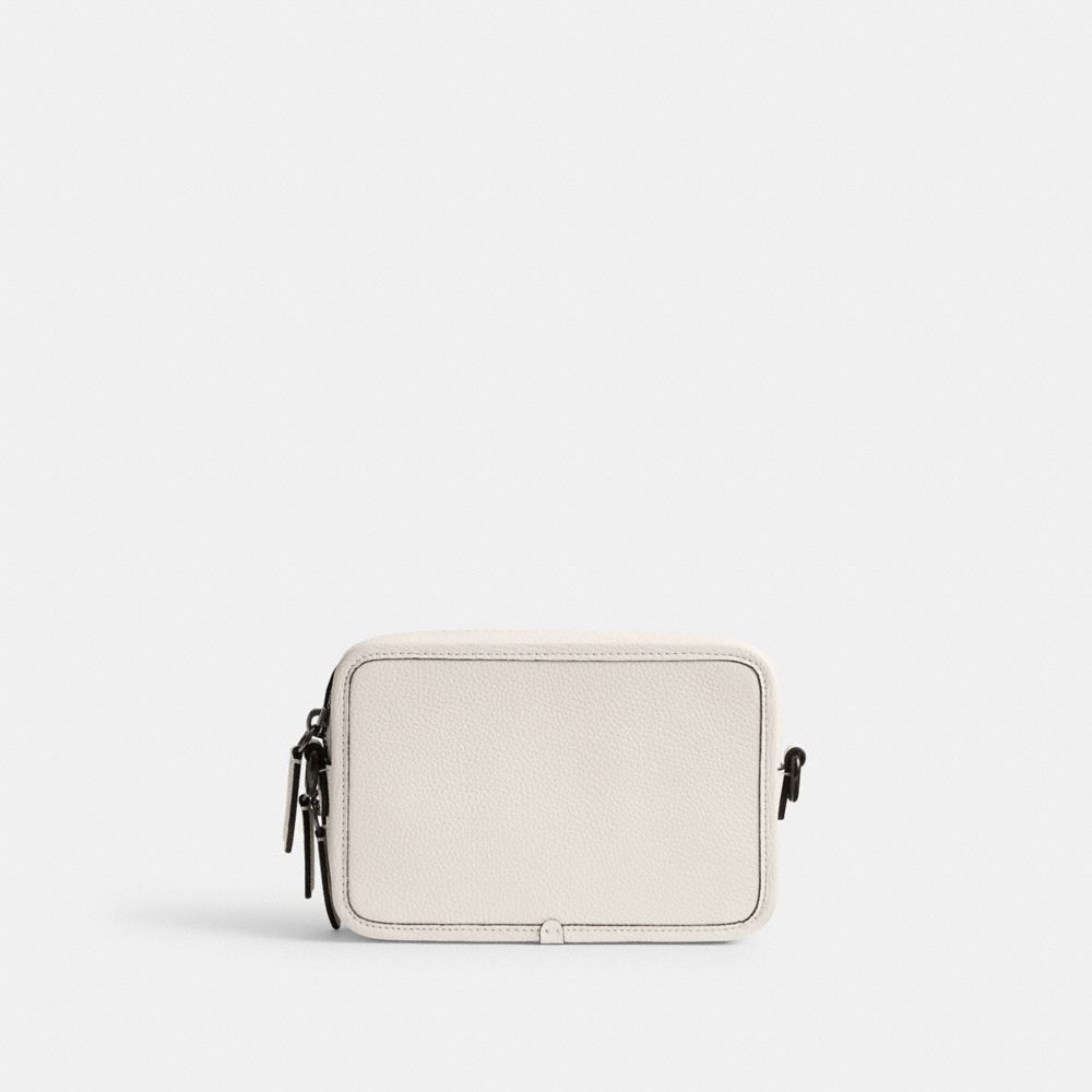COACH®,Charter Crossbody Bag 19 With Coach Graphic,Leather,Coin,Crossbody,Casual,White,Back View