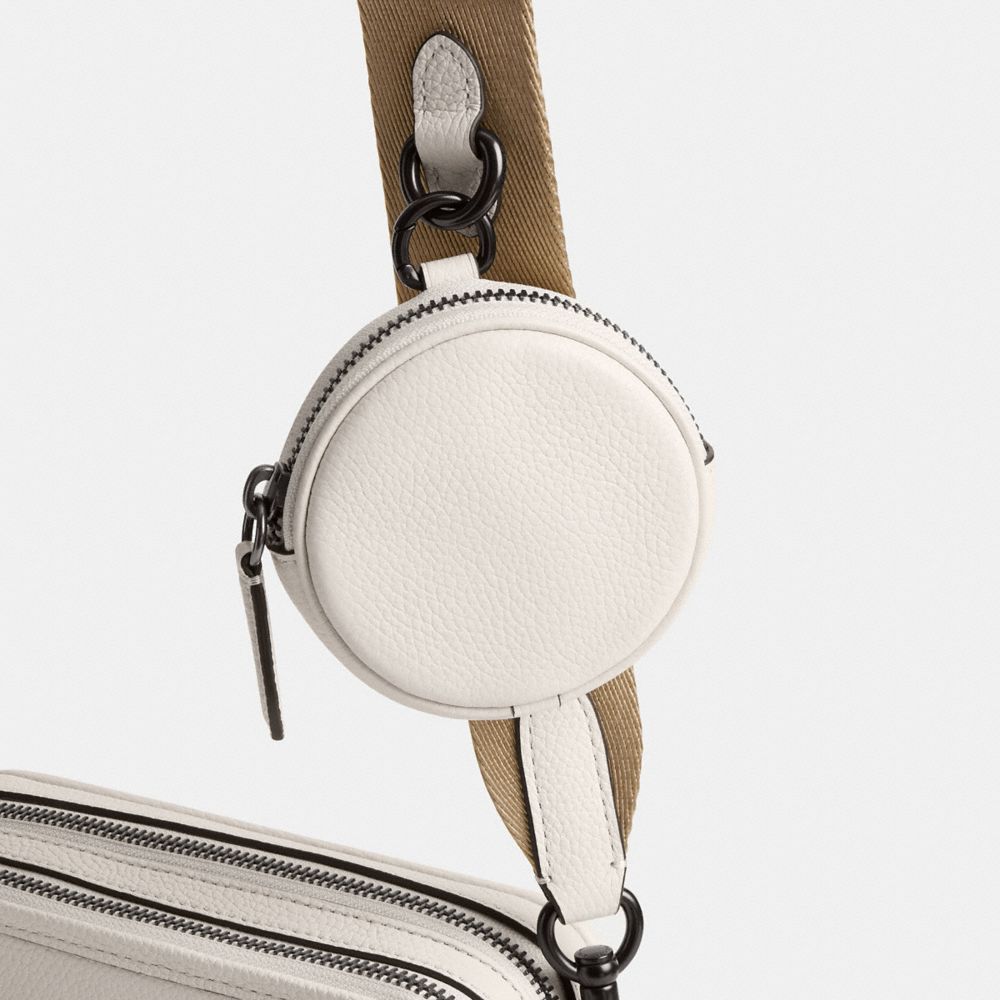 COACH®,Charter Crossbody Bag 19 With Coach Graphic,Leather,Coin,Crossbody,Casual,White,Closer View