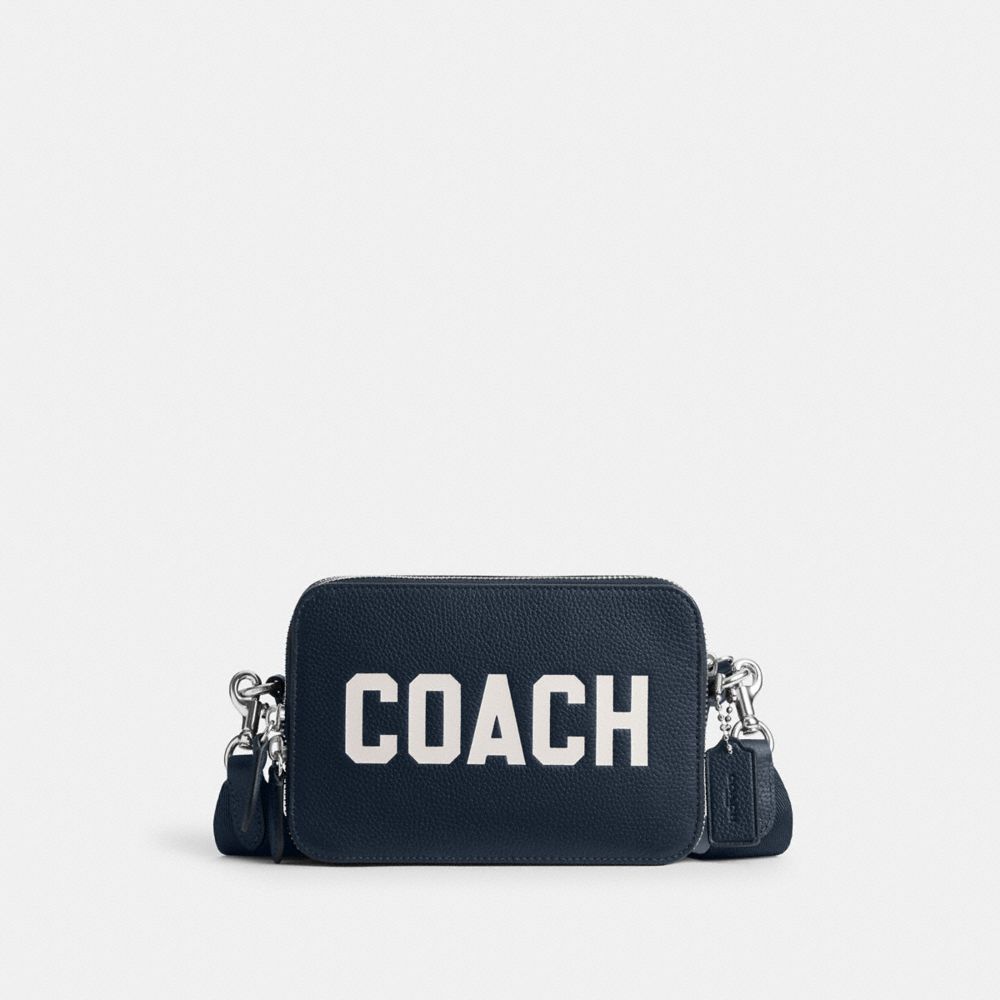 COACH®,チャーター クロスボディ・コーチ グラフィック,メッセンジャー&ボディバッグ,ﾀﾞｰｸ ﾈｲﾋﾞｰ