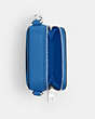 COACH®,CROSSBODY POUCH,Crossgrain Leather,Mini,Blueberry,Inside View,Top View