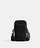 COACH®,PHONE CROSSBODY,Crossgrain Leather,Small,Black,Front View
