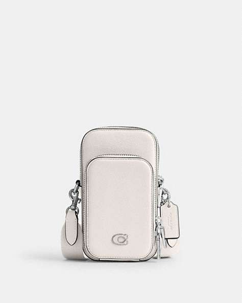 COACH®,PHONE CROSSBODY,Crossgrain Leather,Chalk,Front View