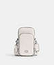COACH®,PHONE CROSSBODY,Crossgrain Leather,Small,Chalk,Front View