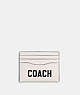 COACH®,CARD CASE WITH COACH GRAPHIC,Polished Pebble Leather,Chalk Multi,Front View