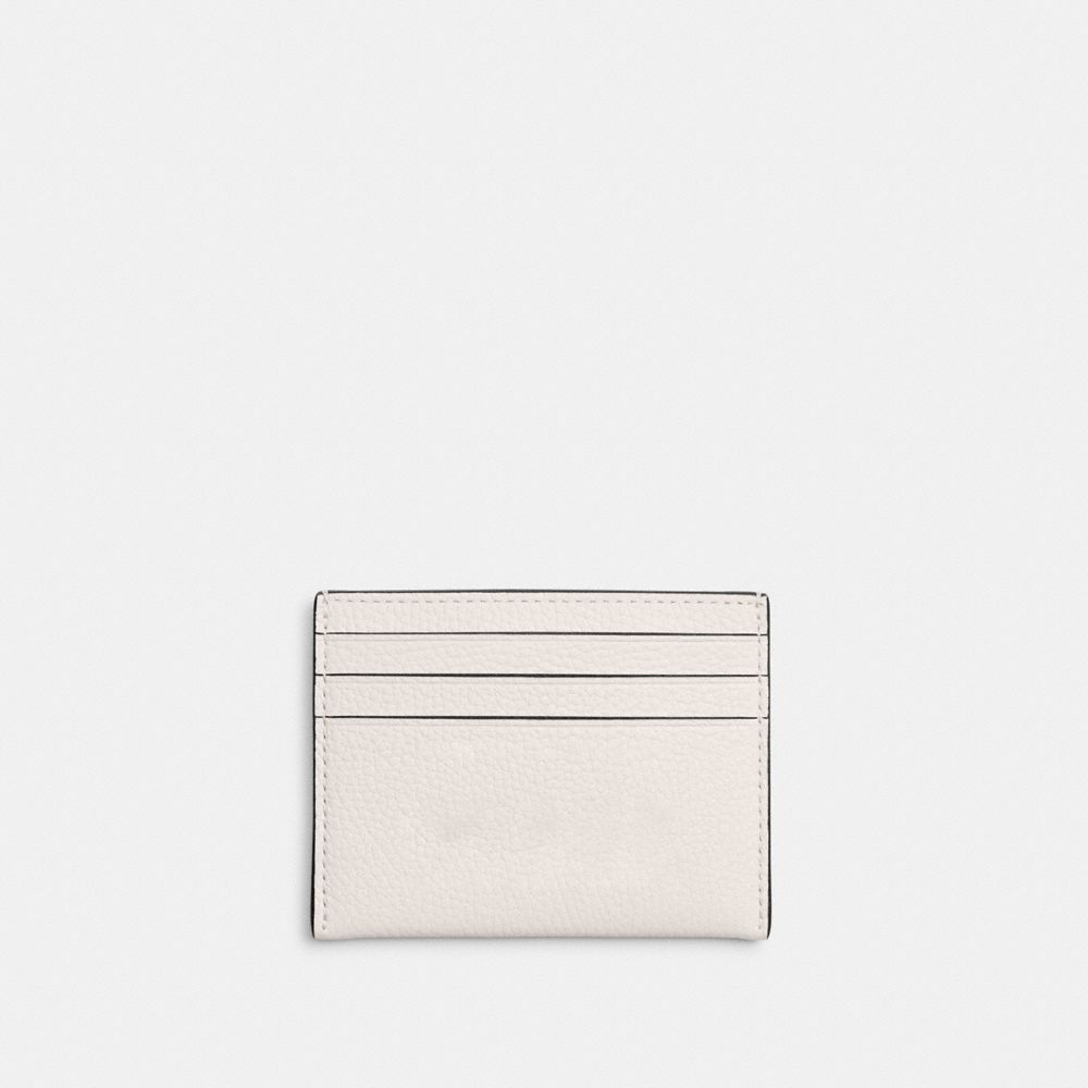 COACH®,CARD CASE WITH COACH GRAPHIC,Polished Pebble Leather,Chalk Multi,Back View