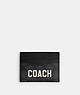 COACH®,CARD CASE IN SIGNATURE CANVAS WITH COACH GRAPHIC,Signature Coated Canvas/Leather,Charcoal Multi,Front View