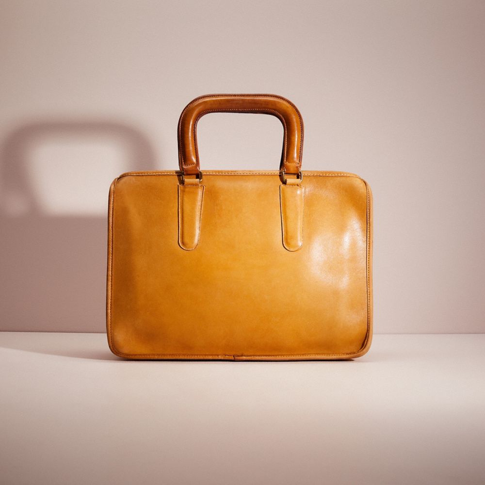 COACH®,VINTAGE SLIM SATCHEL,Tan,Front View