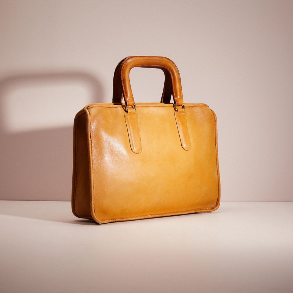 COACH®,VINTAGE SLIM SATCHEL,Tan,Angle View