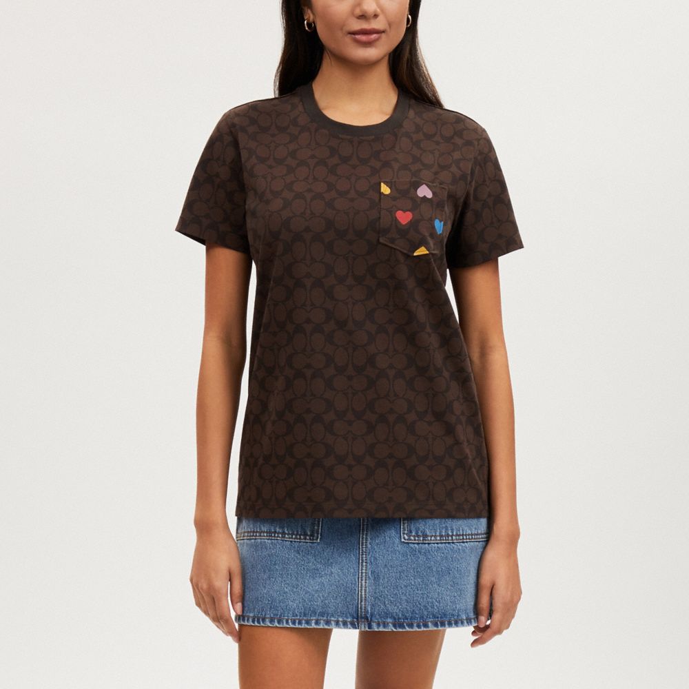 COACH® | Rainbow Heart Signature T Shirt